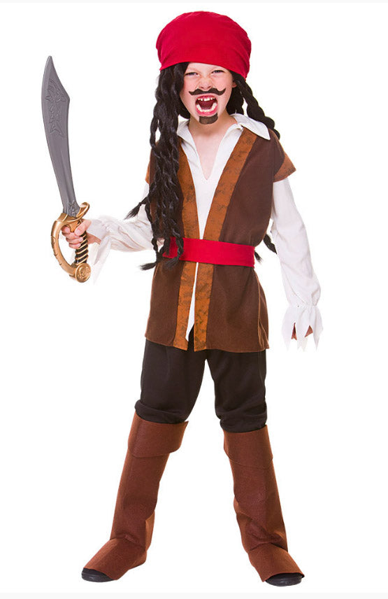 Boys Caribbean Pirate Halloween Book Party Costume