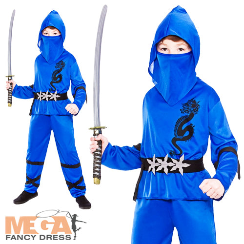 Blue Power Ninja Warrior Costume