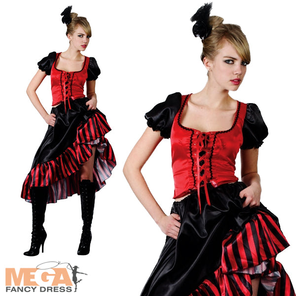 Red Can Can Saloon Girl Cabaret Costume