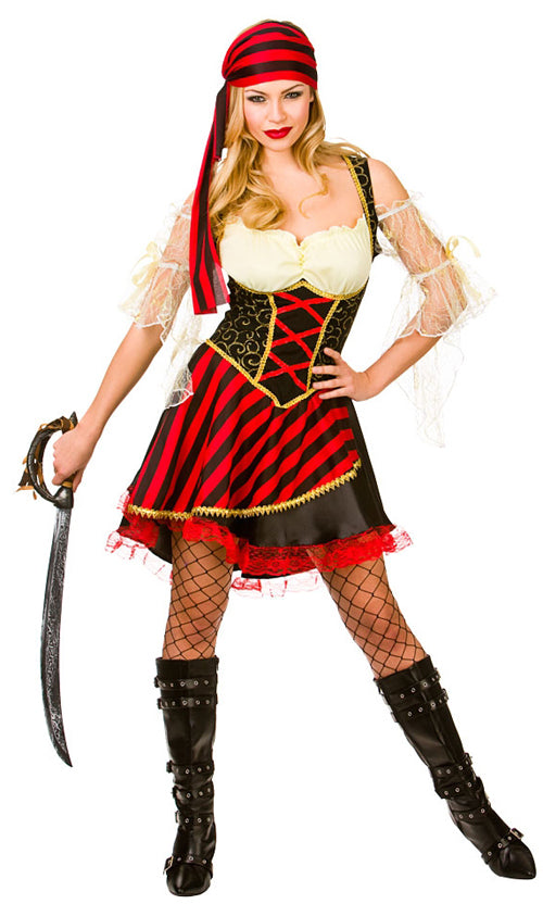 Ladies Glamorous Pirate Ship Mate Buccaneer Fancy Dress
