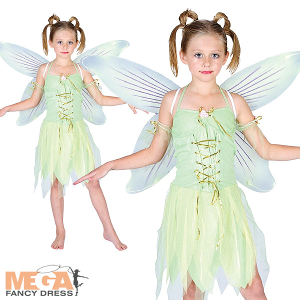 Girls Neverland Fairy Tinkerbell Fantasy Costume