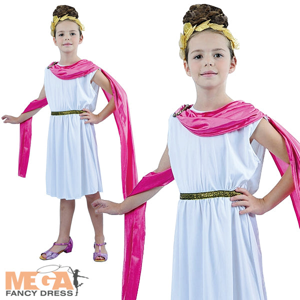 Girls Roman Goddess Fancy Dress Costume