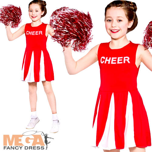 Red Girls Cheerleader Sports Costume