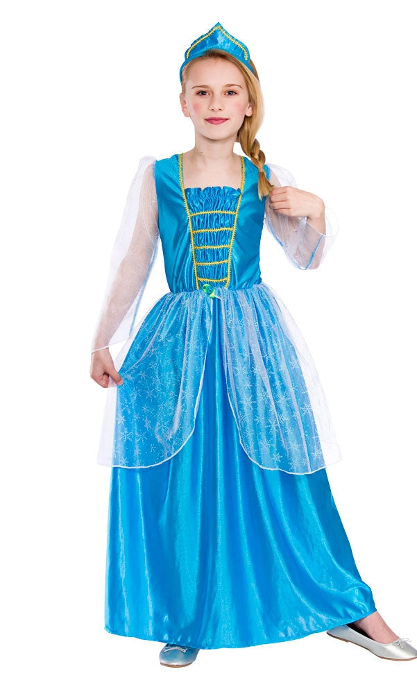 Ice Blue Princess Fairytale Girls Costume