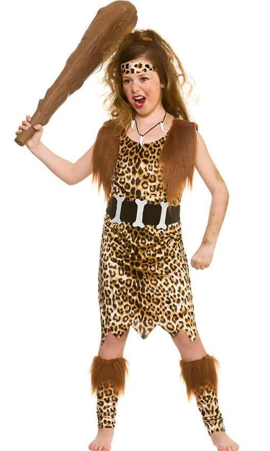 Stone Age Cave Girl Prehistoric Kids Costume