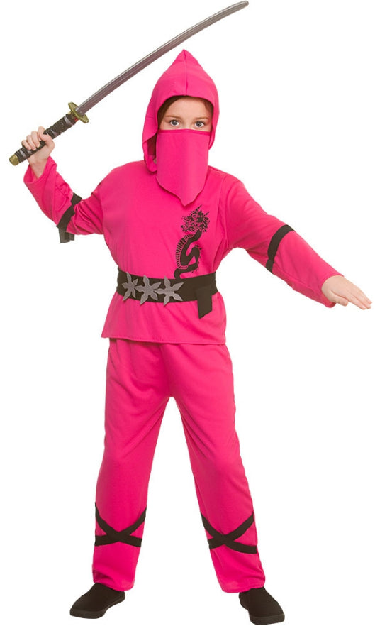 Power Ninja Pink Action Kids Costume