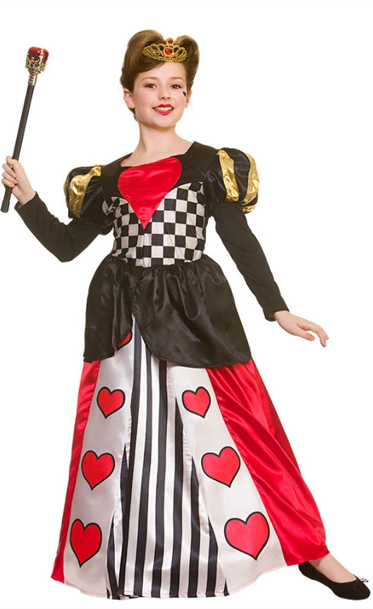 Deluxe Queen of Hearts Wonderland Kids Costume