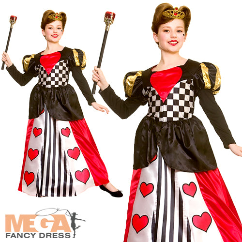 Deluxe Queen of Hearts Wonderland Kids Costume