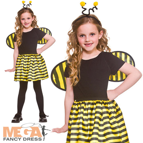 Girls Bumblebee Tutu Wings & Antennae Animal Bee Accessory