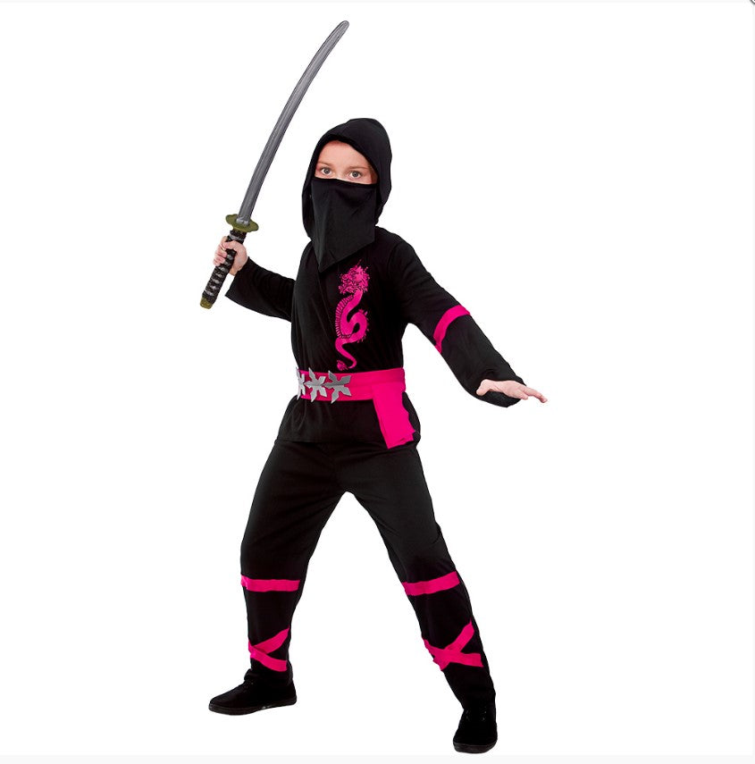 Girls Pink Power Ninja Action Costume