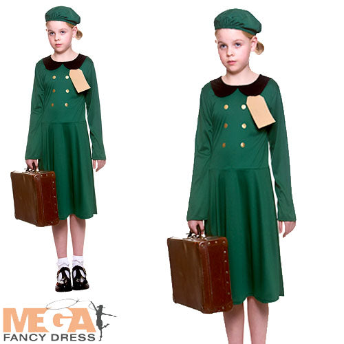 Girls Evacuee World War II Book Day Costume