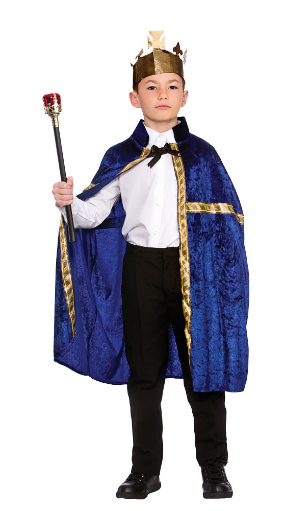 Deluxe Blue King/Queens Royalty Robe & Crown Set