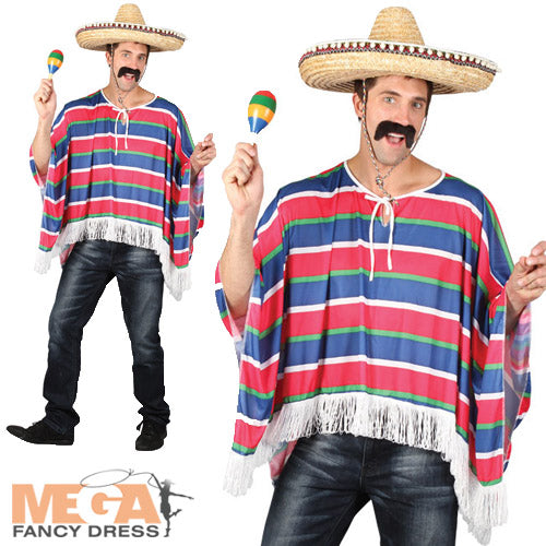 Mexican Striped Poncho Costume