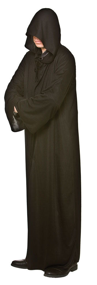 Black Hooded Mens Robe Costume Accessory