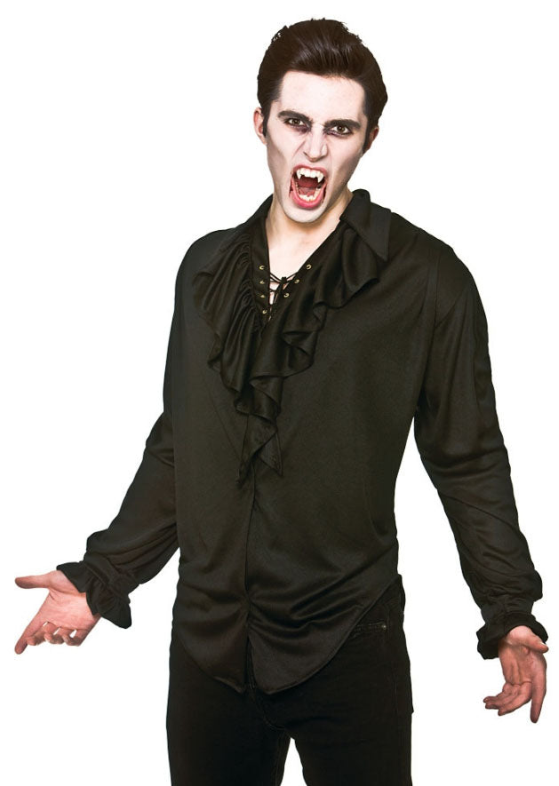 Black Pirate or Vampire Men's Costume Shirt