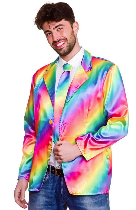 Rainbow Jacket & Tie Men's Costume