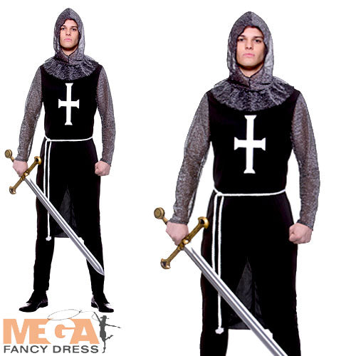 Men's Medieval Black Knight Historical Costume