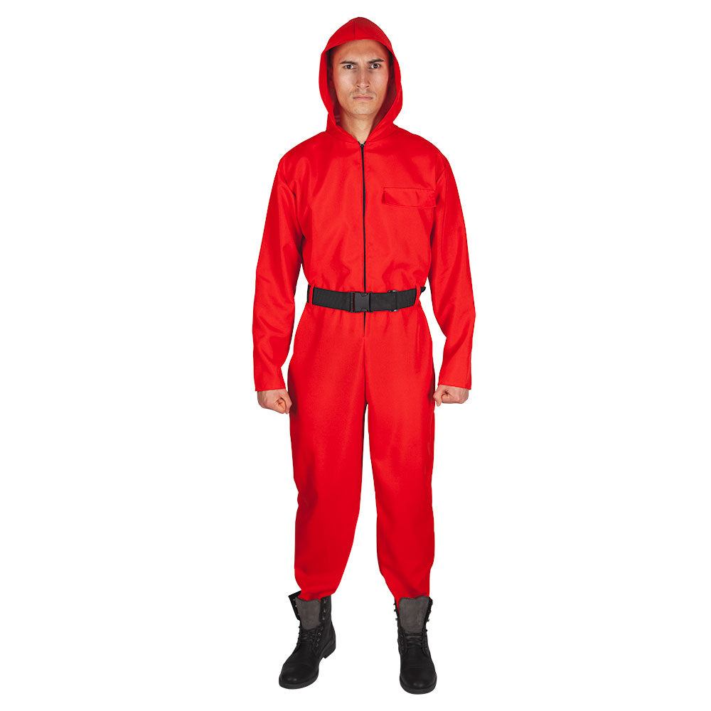 Men's Red Hooded Jumpsuit Costume