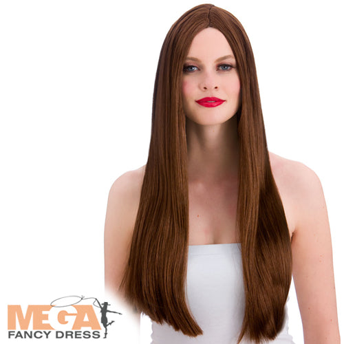 Classic Long Brown Costume Wig