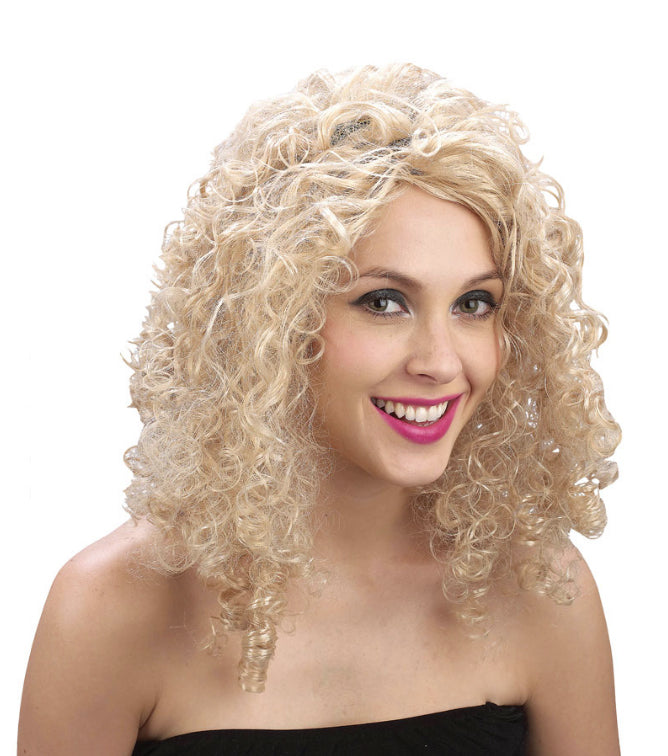 Curly Blonde Wig 70s Costume Accessory