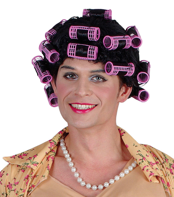 Adults Granny Funny Novelty Costume Wig with Rollers