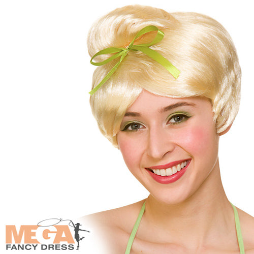 Ladies Blonde Neverland Fairy Wig Tinkerbell Fairytale Costume Accessory