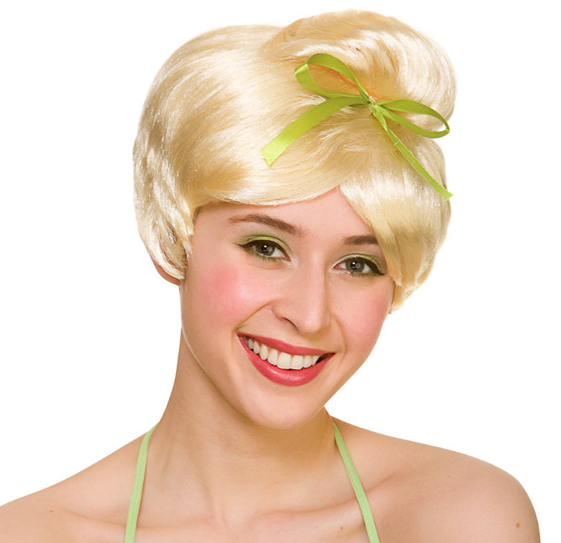 Ladies Blonde Neverland Fairy Wig Tinkerbell Fairytale Costume Accessory
