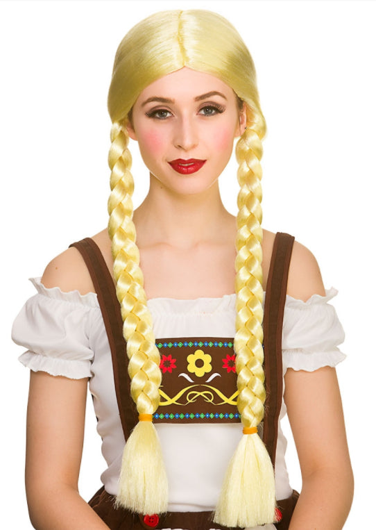 Oktoberfest Beer Girl Wig Traditional Festival Hairpiece