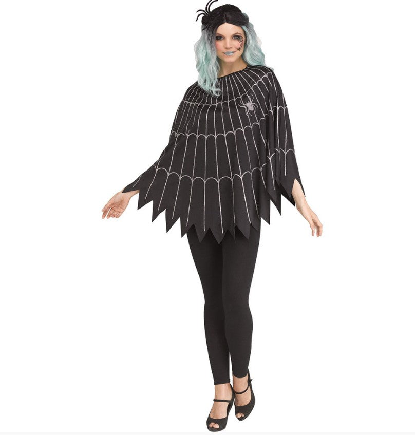 Adults Spider Web Halloween Poncho Costume