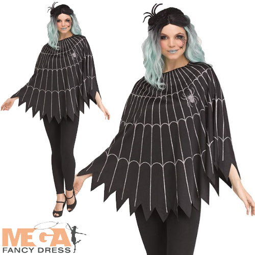 Adults Spider Web Halloween Poncho Costume
