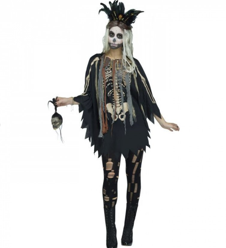 Adults Voodoo Halloween Poncho Costume