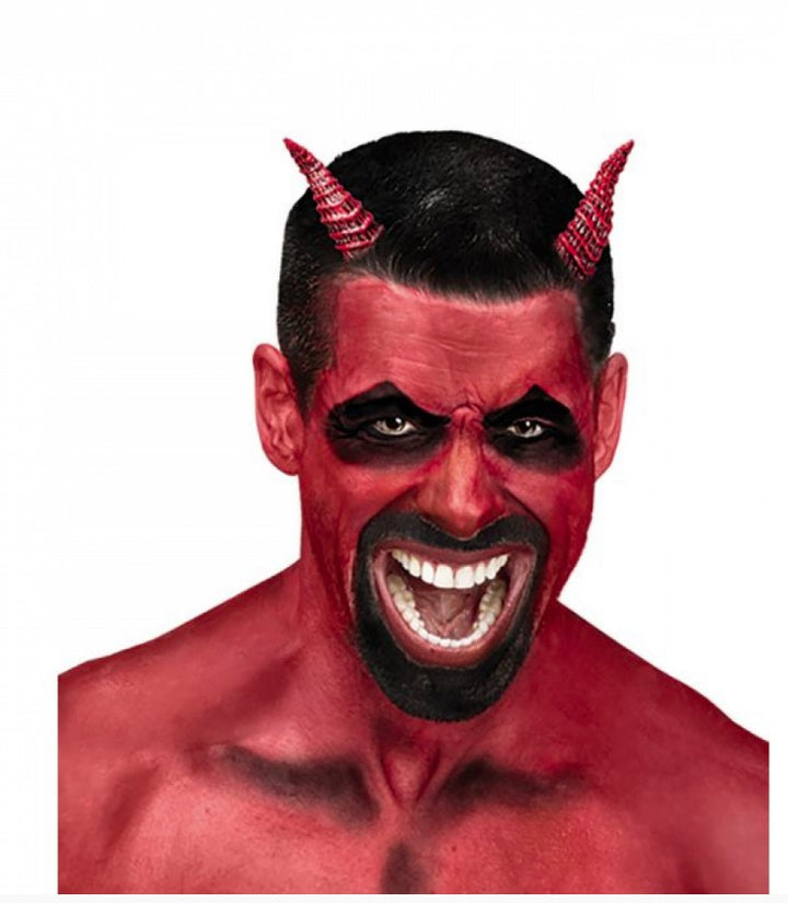 Halloween Red Scary Demon Devil Satan Horns Fancy Dress Costume Accessory