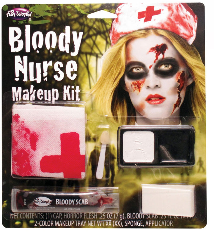 Ladies Halloween Zombie Bloody Nurse Makeup Kit Costume Accessory