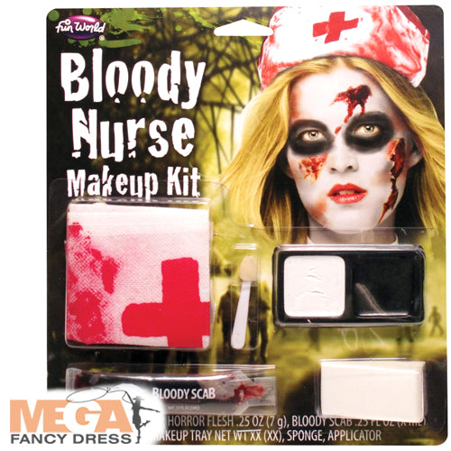 Ladies Halloween Zombie Bloody Nurse Makeup Kit Costume Accessory