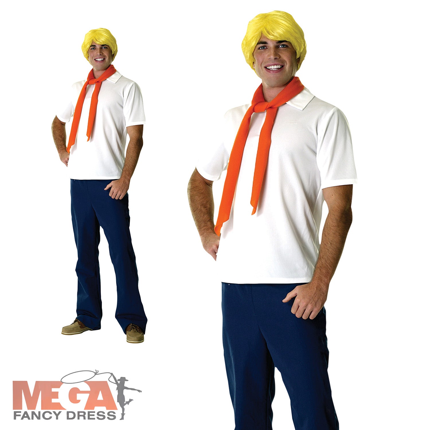 Shop Scooby Doo Fred Costume wig Mega Fancy Dress Mega Fancy