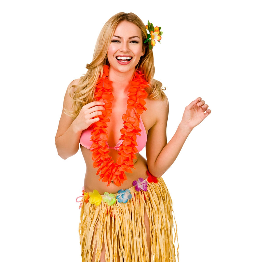 Orange Flower Lei Tropical Party Accessory