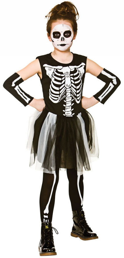 Skelebones Girls Costume