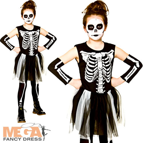 Skelebones Girls Costume