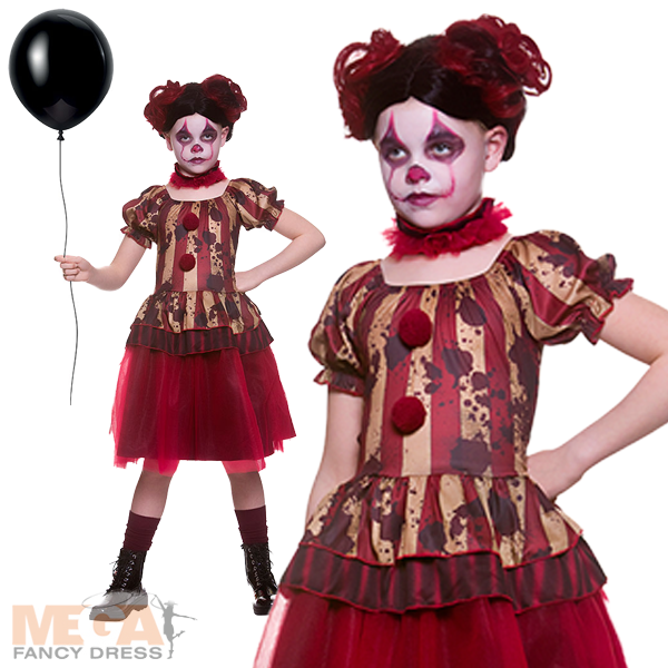 Girls Vintage Circus Clown Carnival Costume