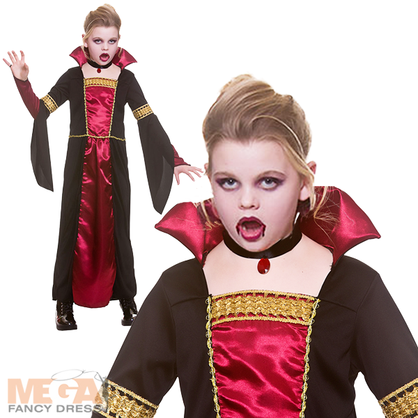 Girls Gothic Vampiress Halloween Gothic Vampire Costume