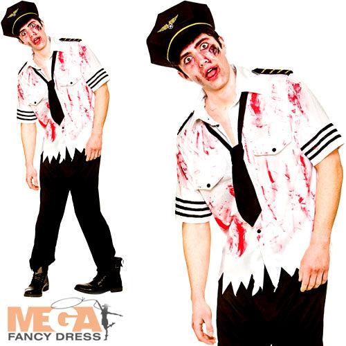 Zombie Pilot Undead Aviator Mens Costume