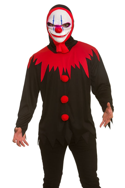 Killer Clown Nightmarish Circus Shirt & Mask Mens Costume