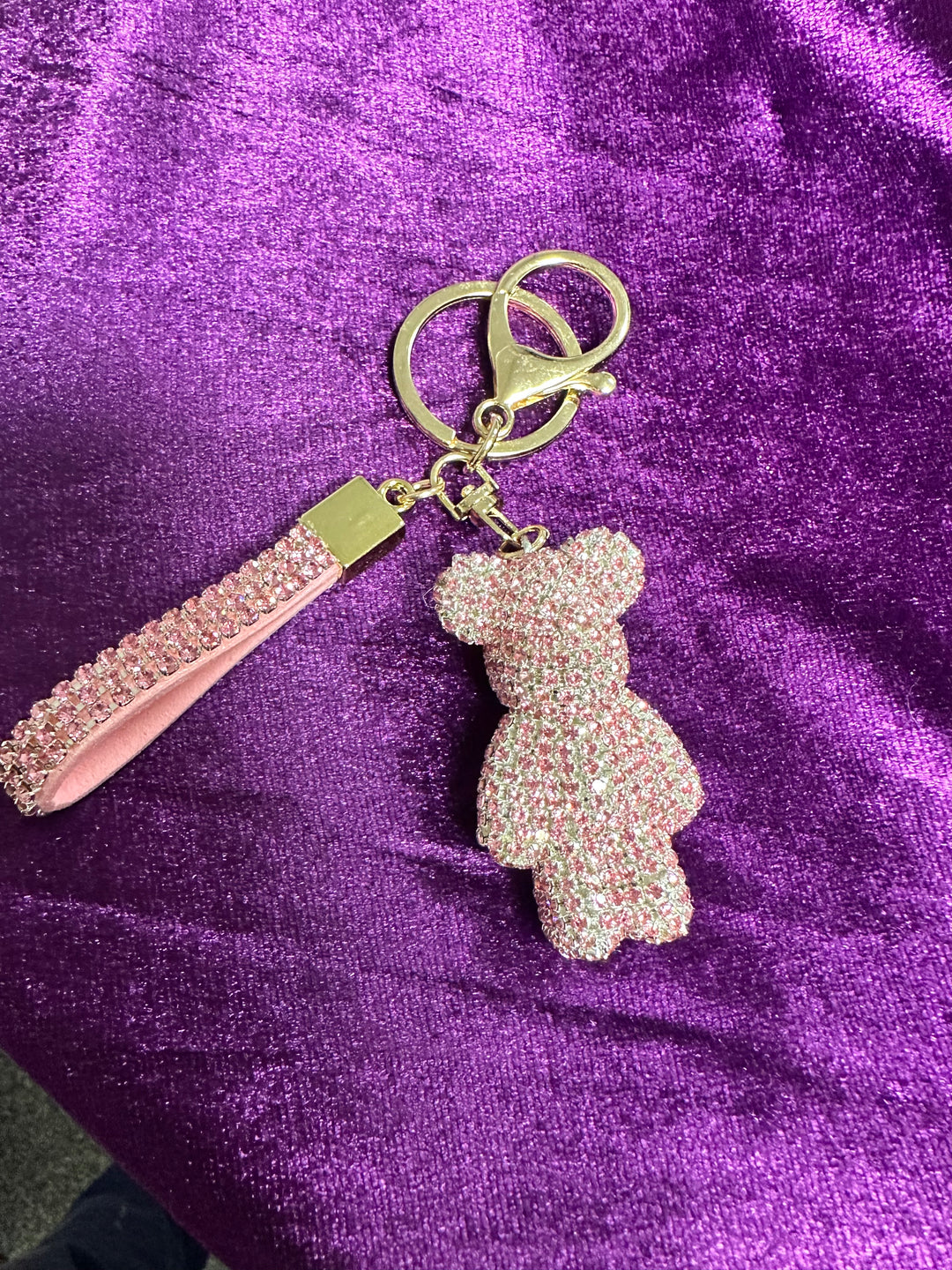 Artificial Dimond Teddy Bear Keychain
