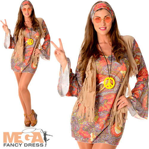 Groovy Hippie Ladies Costume 60s Fancy Dress