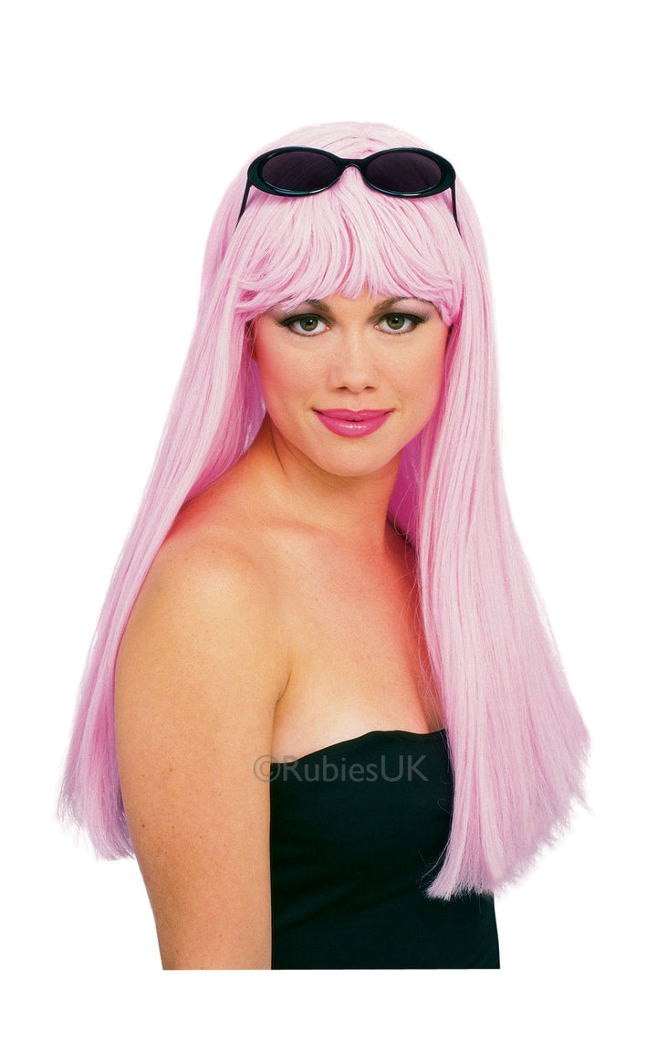 Ladies Light Pink Glamour Wig Elegant Hairpiece