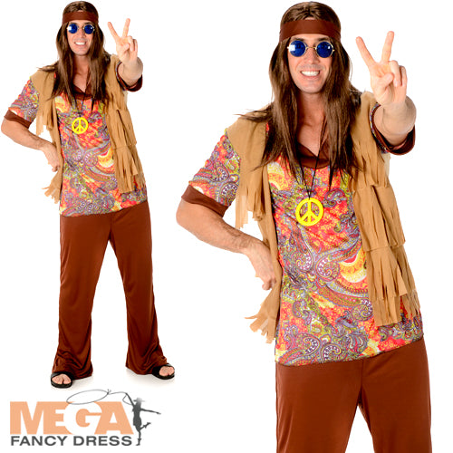 Groovy Hippie Man Mens Costume 60s Fancy Dress