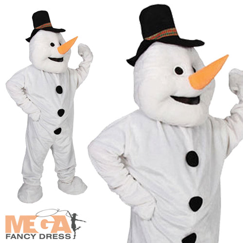 Adult Christmas Snowman Mascot Fancy Dress Costume
