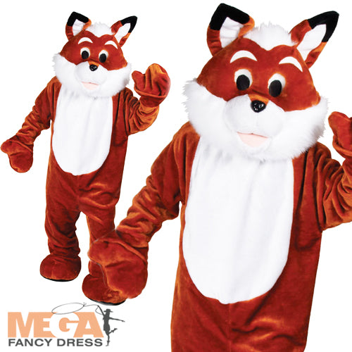 Deluxe Mascot Fantastic Fox Adult Fancy Dress Costume + Head