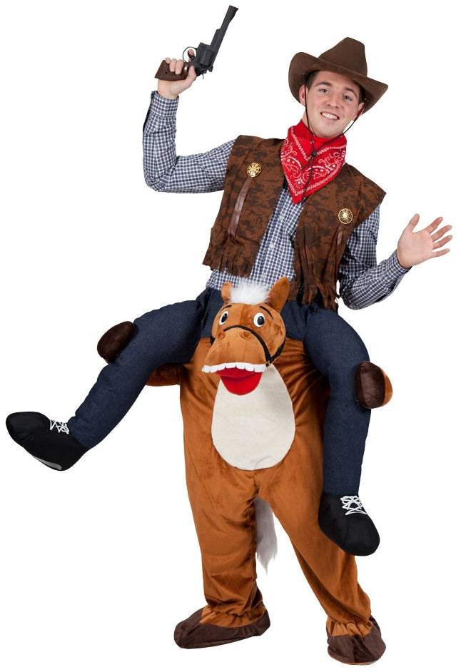 Ride On Horse Cowboy Adult Fancy Dress Costume