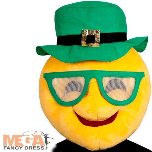 St Patricks Day Cool Emoji Adults Face Mask Holiday Accessory